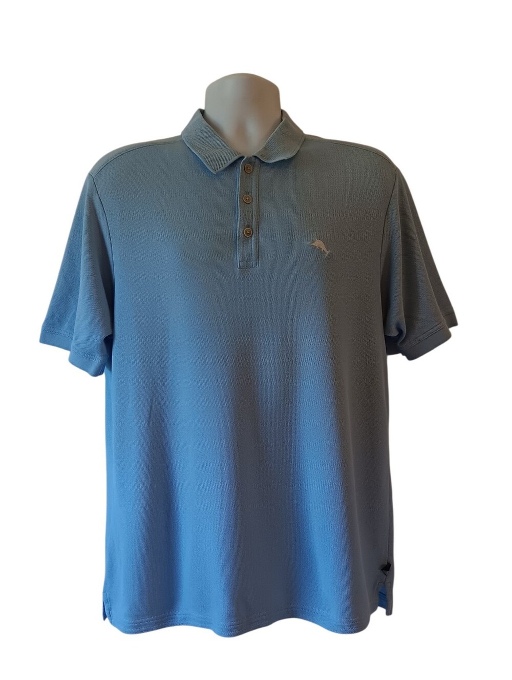 Tommy Bahama men's light blue short sleeve collared golf polo shirt size L